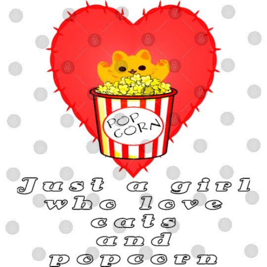 just a girl who love cats and popcorn Digital Files