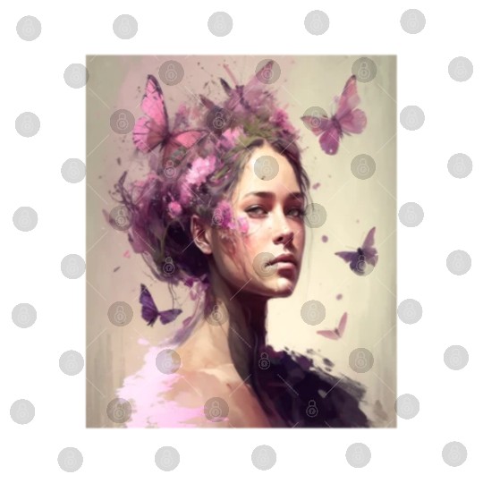 Breast Cancer Survivor Pink Flower Hair Girl Digital Files