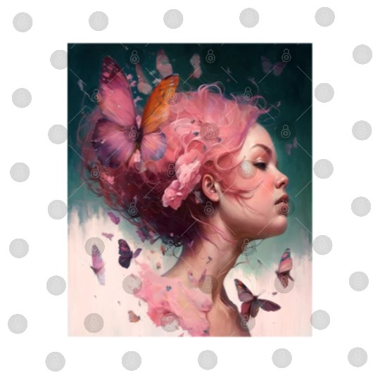 Breast Cancer Survivor Pink Flower Hair Girl Digital Files