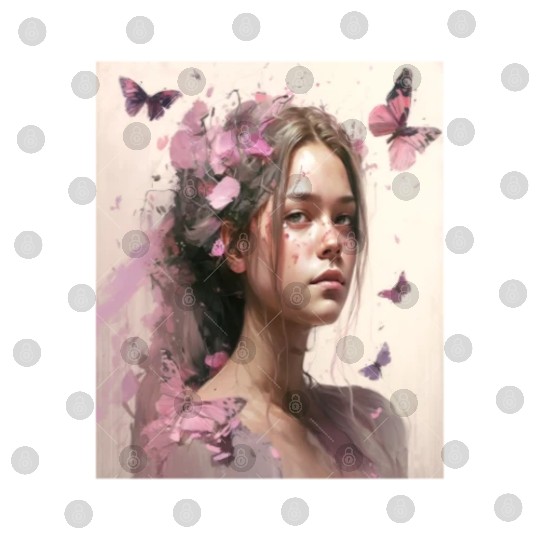 Breast Cancer Survivor Pink Flower Hair Girl Digital Files