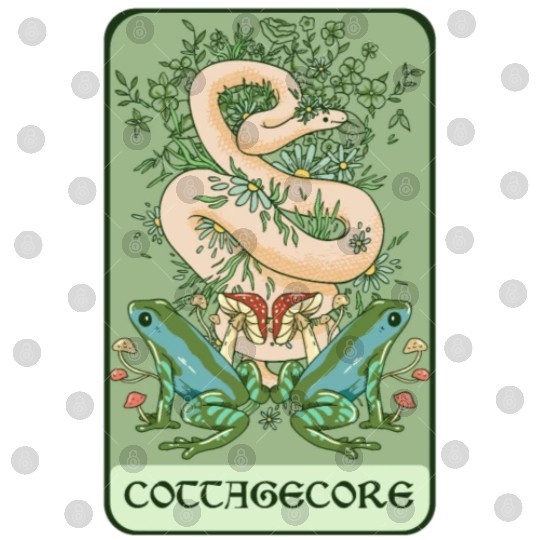 Tarot Card Goblincore Snake Cottagecore Frog Aesth Digital Files