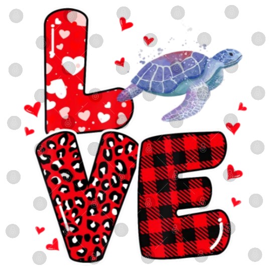 Sea Turtle Lover Heart Sea Turtle Valentine Digital Files