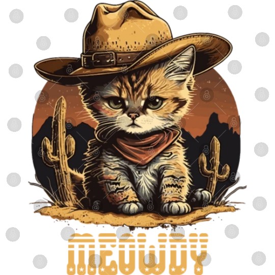 Meowdy - Funny Mashup Between Meow and Howdy - Cat Digital Files