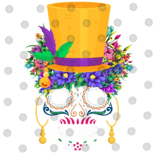 Mardi Gras Costume El Dia De Los Muertos Flower Digital Files