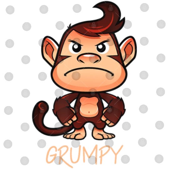 Grumpy Monkey Meme Aesthetic Bad Mood chimpanzee Digital Files
