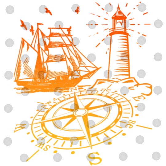 Maritim lighthouse compass sailing ship north Digital Files
