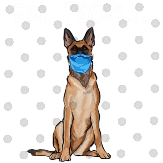Belgian Malinoi Ew People Dog Wearing Face Mask T Digital Files