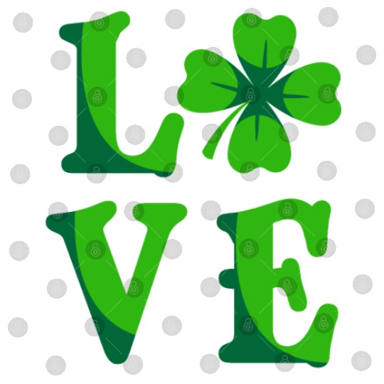 Love shamrock lucky charm St. Patrick's Day Digital Files