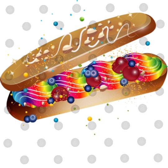 Illustration of a filled colorful eclair Digital Files