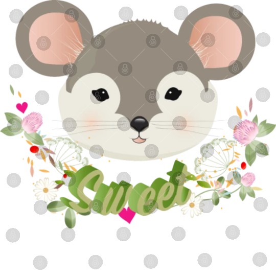 Magical sweet mouse with delicate green in spring Digital Files