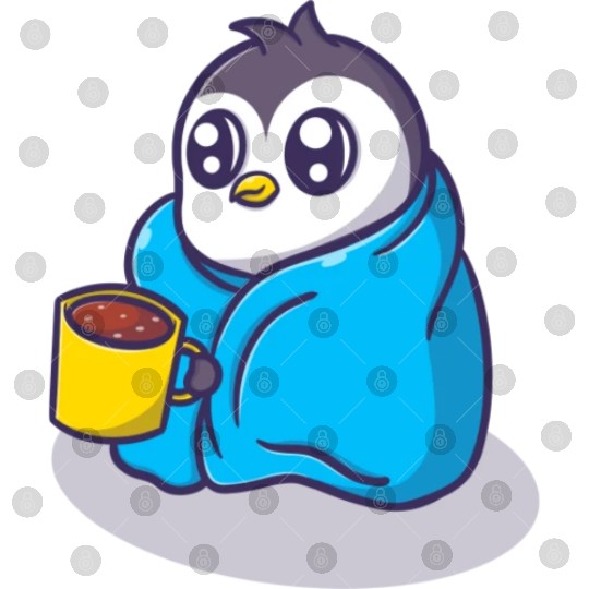 Cute penguin cartoon illustration Digital Files