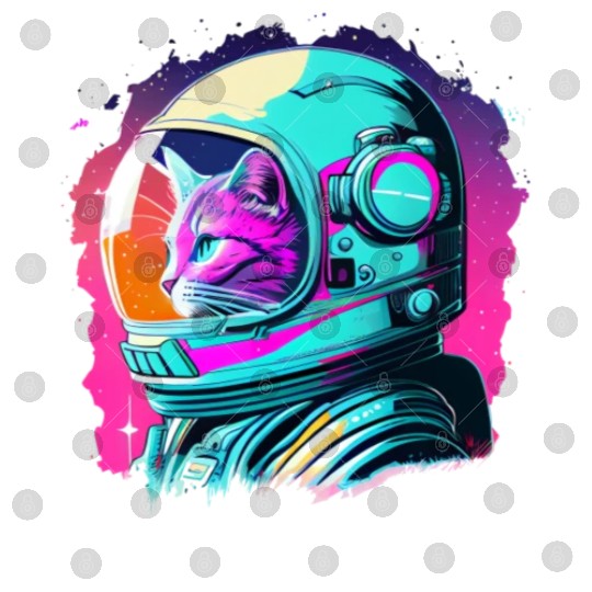 Aesthetic Vaporwave Space Cat 80s 90s Astronaut Digital Files