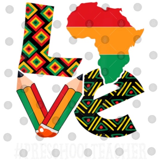 Preschool Teacher Love African American Digital Files
