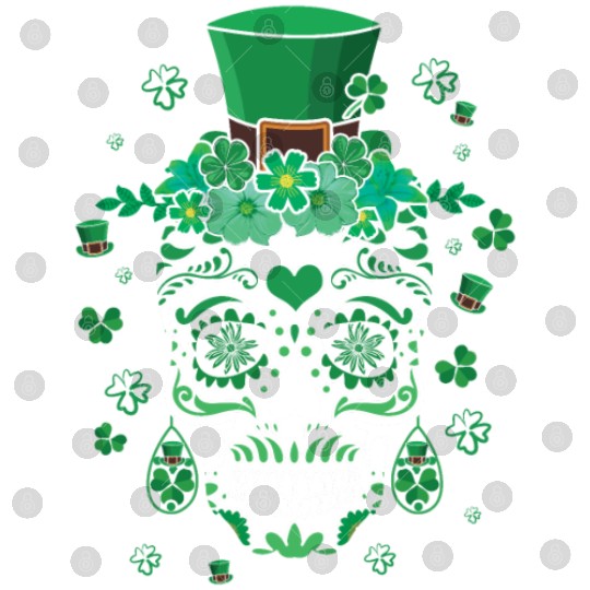 St Patty's Day El Dia De Los Muertos Irish Flower Digital Files