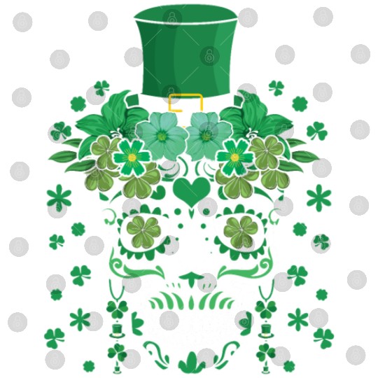 St Patty's Day Dia De Los Muertos Irish Flower Digital Files