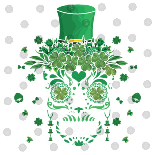 El Dia De Los Muertos St Patty's Day Irish Flower Digital Files