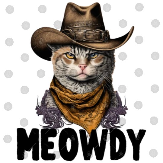 Meowdy Cat Meme Country Meow Howdy Funny Digital Files