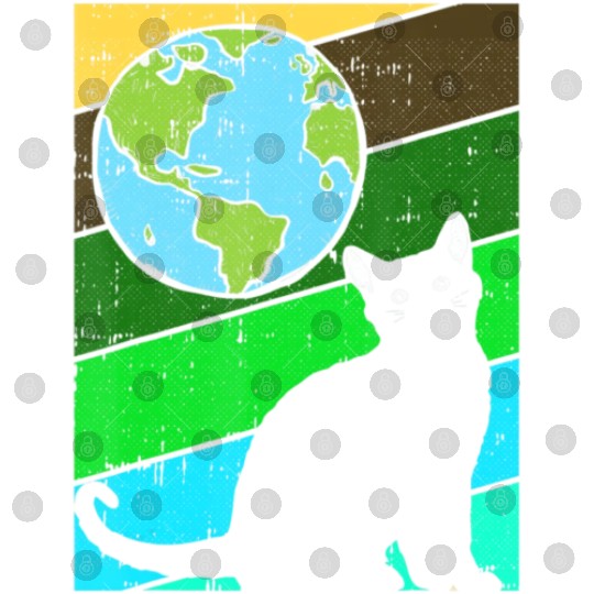 Black Cat Earth Day Retro Kitten Lover Environment Digital Files