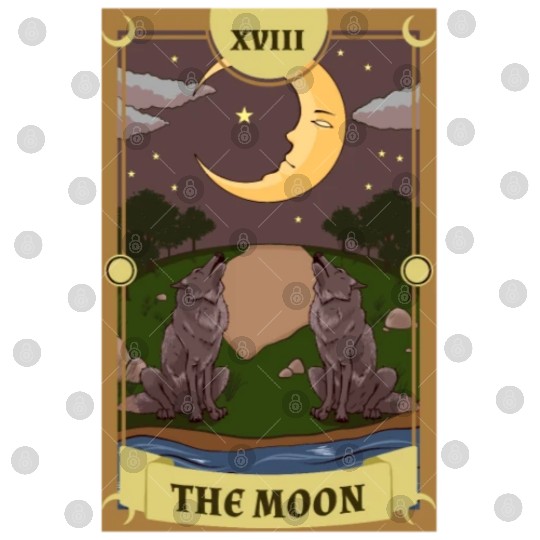 Anime Tarot Card The Moon Occult Witch Digital Files
