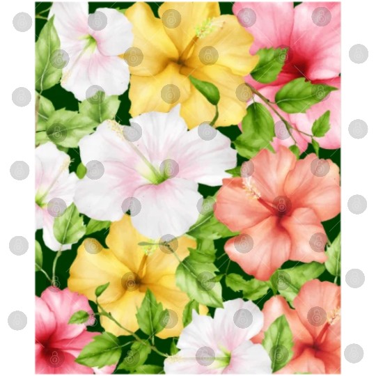 Coconut Girl Aesthetic Hibiscus Pattern Digital Files