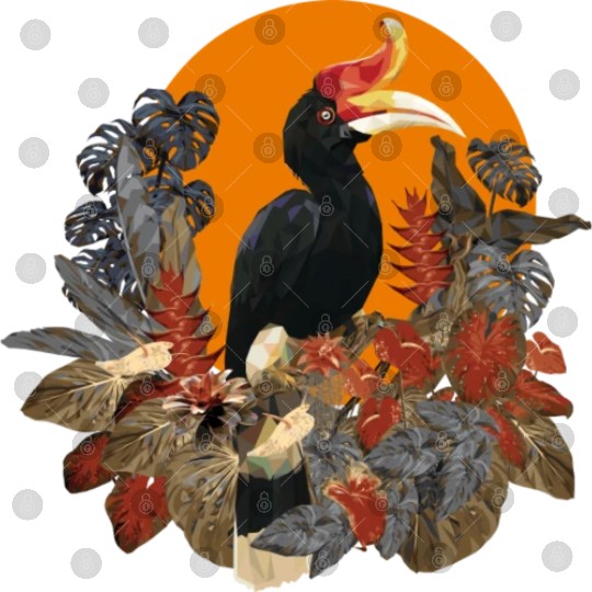 Low Polygonal Of Rhinoceros Hornbill Birds Digital Files