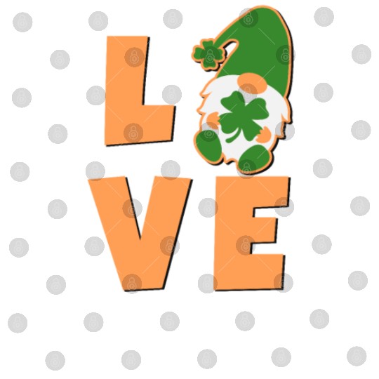 Love Gnome St Patricks Day Woman, Lucky Clover Digital Files
