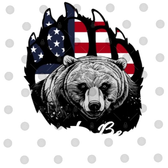 US Flag Grizzly Bear Hunting Patriotic Hunters Digital Files