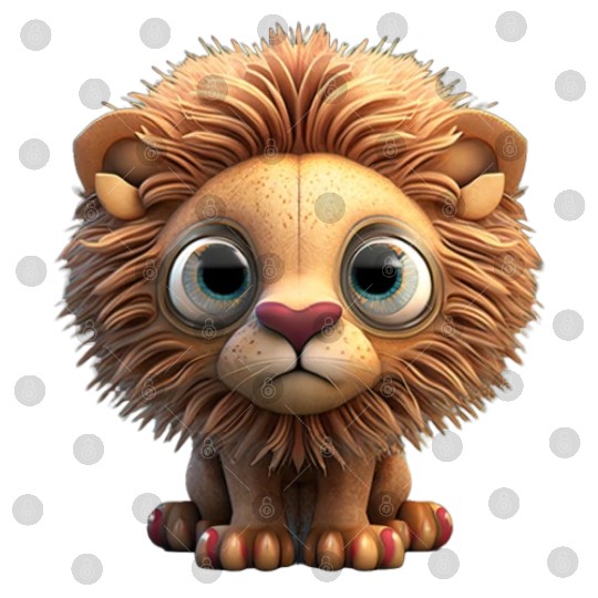 Cute little lion comic character Digital Files