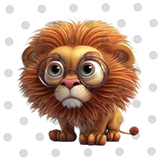 Cute little lion comic character Digital Files