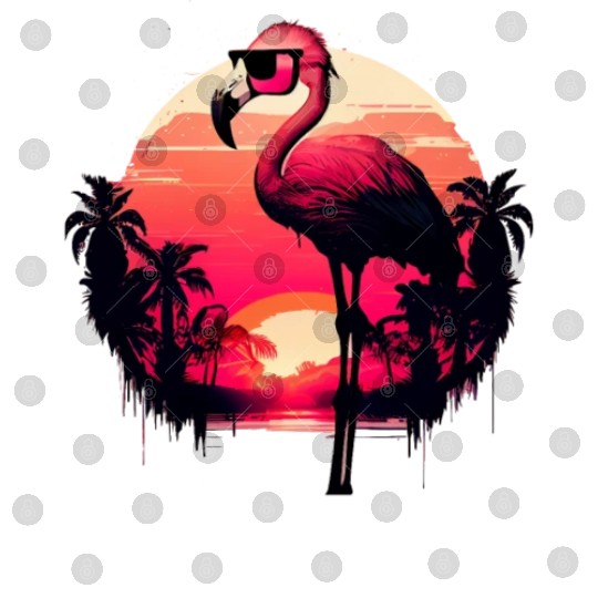 Retro Sunset Pink Flamingo Summer Design Flamingo Digital Files