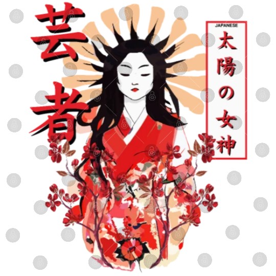 Amaterasu Omikami Cherry Blossom Sun Goddess Digital Files