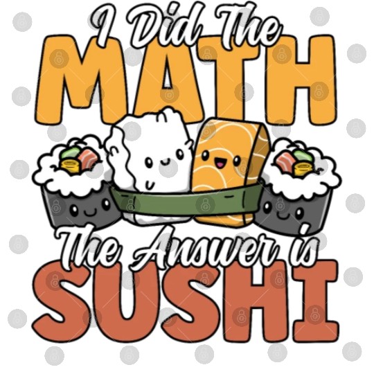 Funny Sushi Math Cute Kawaii Japanese Cuisine Digital Files