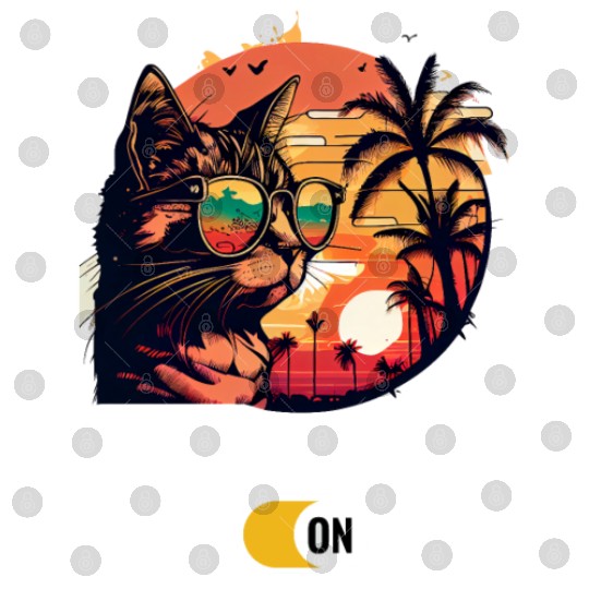 Retro Cat Vintage Sunset 80s 90s Sunglasses Digital Files