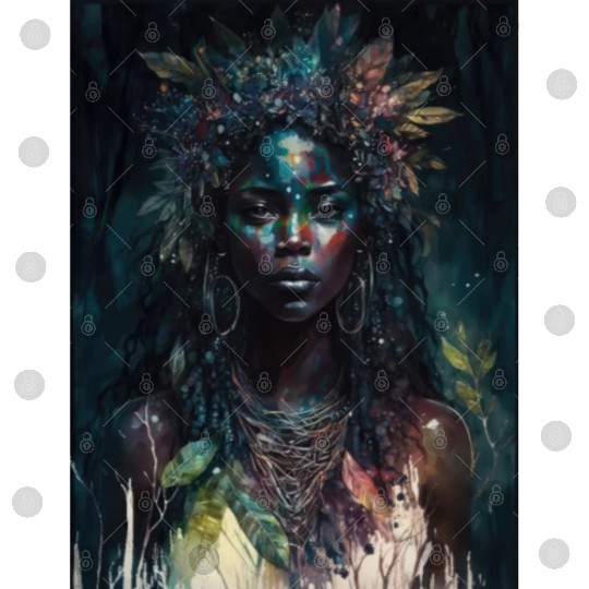 Black Nature Goddess - African American, Woodland Digital Files