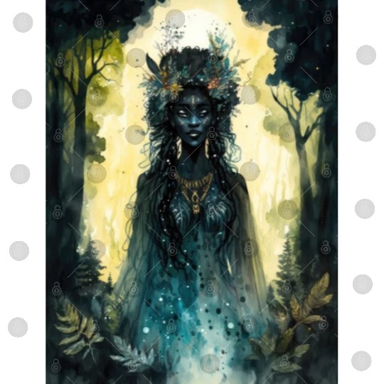 Black Nature Goddess - African American, Woodland Digital Files