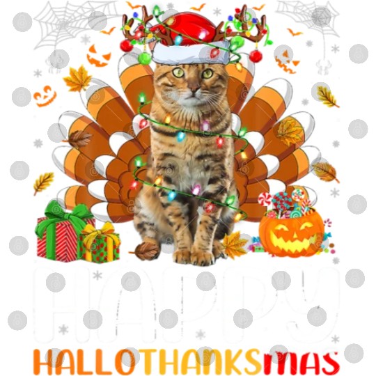 Cat Lover Halloween Christmas Happy Hallothanksmas Digital Files