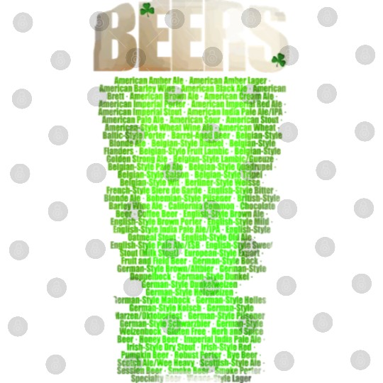 Types of beer edition St Patrick's day Digital Files