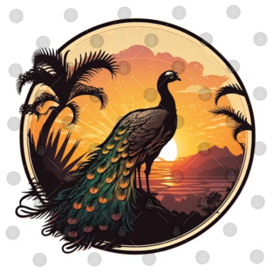 Peacock Sunrise: A Relaxing Journey into Serenity Digital Files