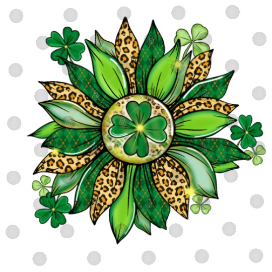Sunflower Green With Leopard Digital Files
