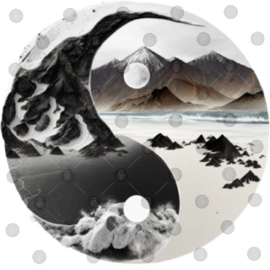 Ying Yang - mountains - beach Digital Files