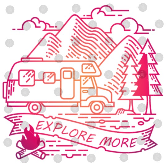 Explore More Pink Camper Van Nature Adventure Digital Files