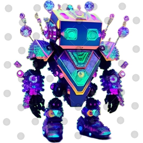 Gemstone Guardian Robot Made of Sparkling Crystals Digital Files
