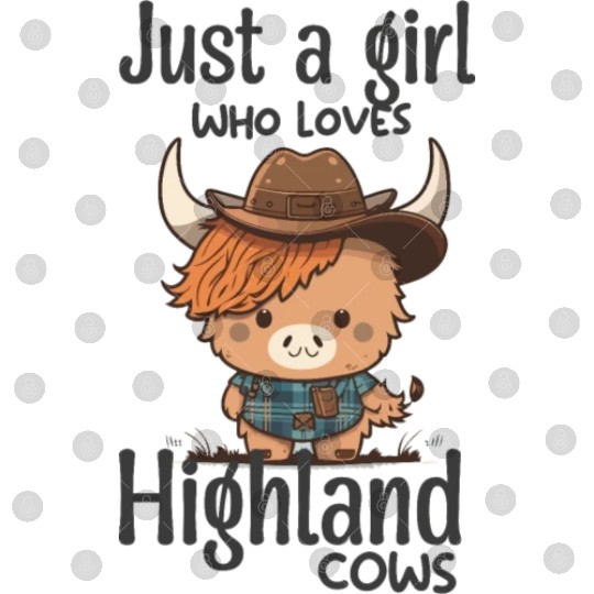 Just a girl who love highland cow funny kids Digital Files