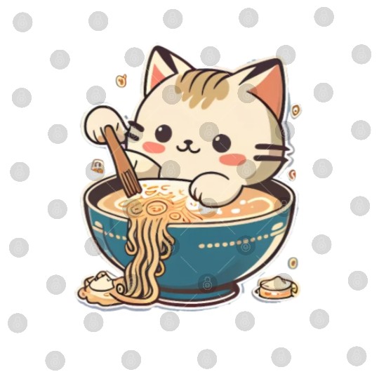 But First Ramen Cat Japanese Tokyo Ramen Noodles Digital Files