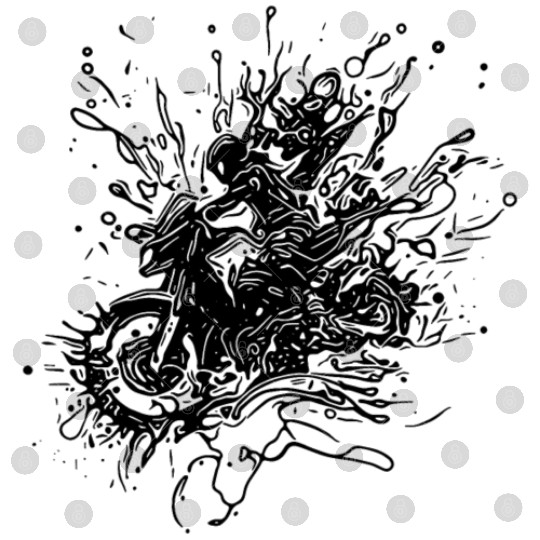 Racing Motorcycle Tattoo Splash Style Digital Files