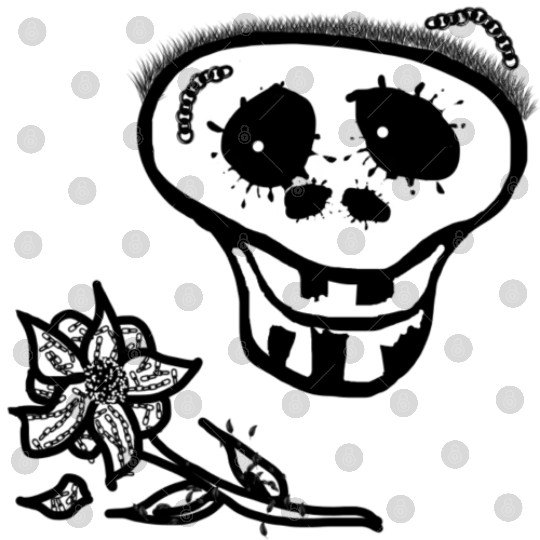 Skeleton skull smile with flower Digital Files