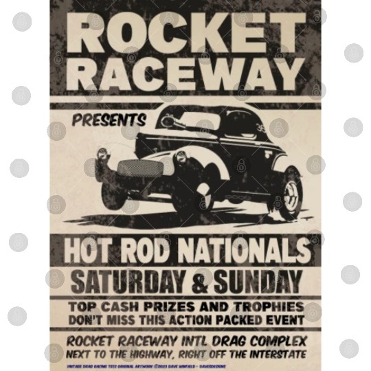 Vintage Hot Rod Classic Drag Racing Poster Digital Files