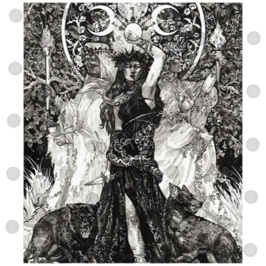 The Goddess Hecate Tarot Card Triple Wiccan Pagan Digital Files