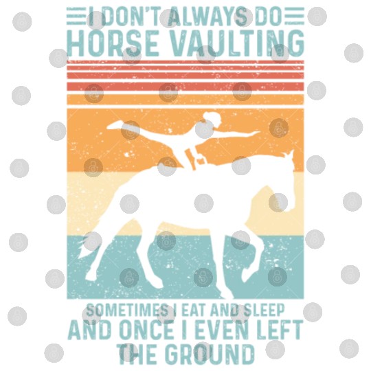 Funny Equestrian Horse Vaulting Retro Digital Files