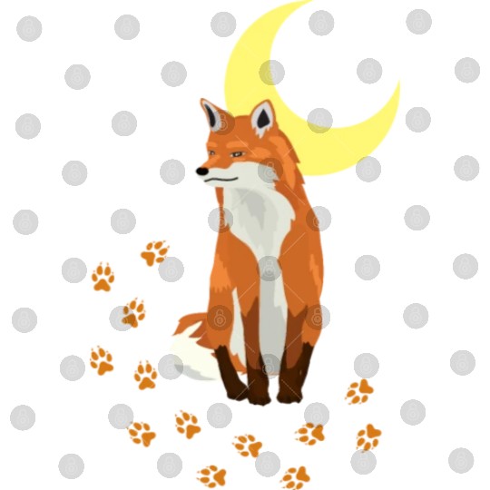 Fox & Paw Under A Moon Digital Files Gifts For Fox Lover